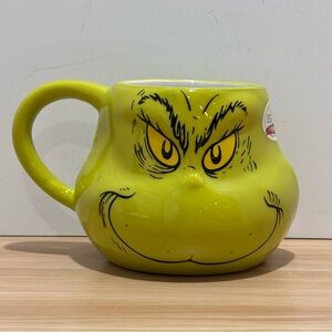 The Grinch Face Sculpted Mug Dr. Seuss Green Ceramic Coffee Cup ZB ZRIKE BRANDS